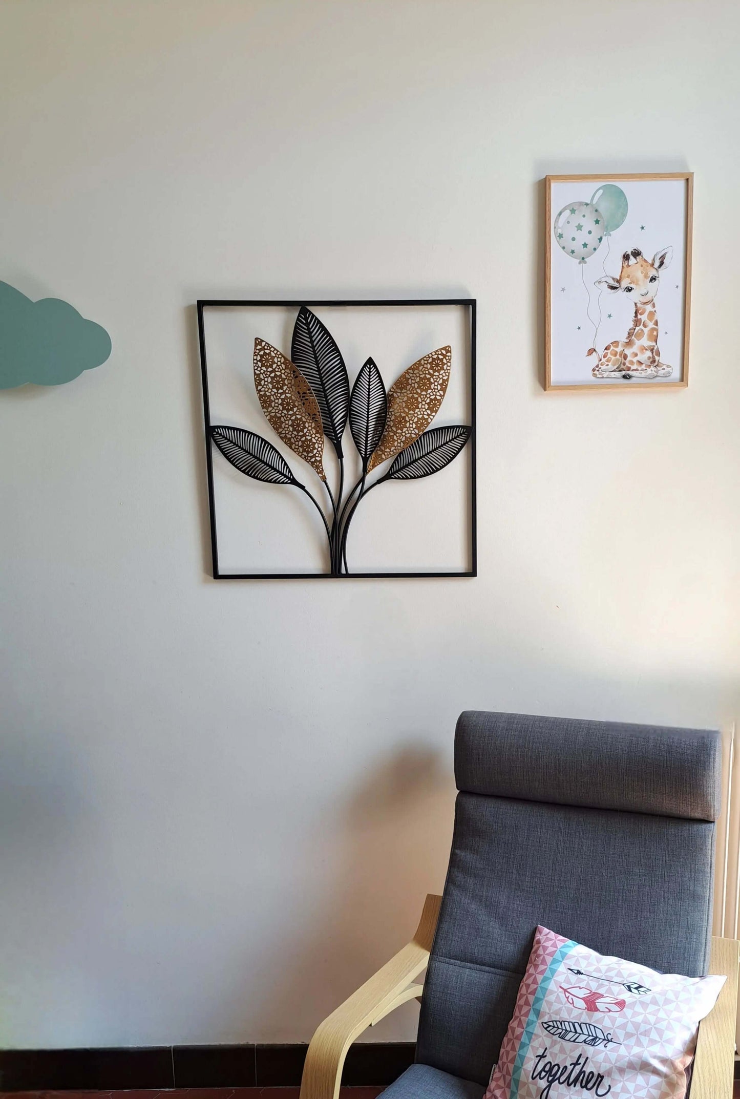 Feuilles en Métal Noir et Doré - OrnaMura