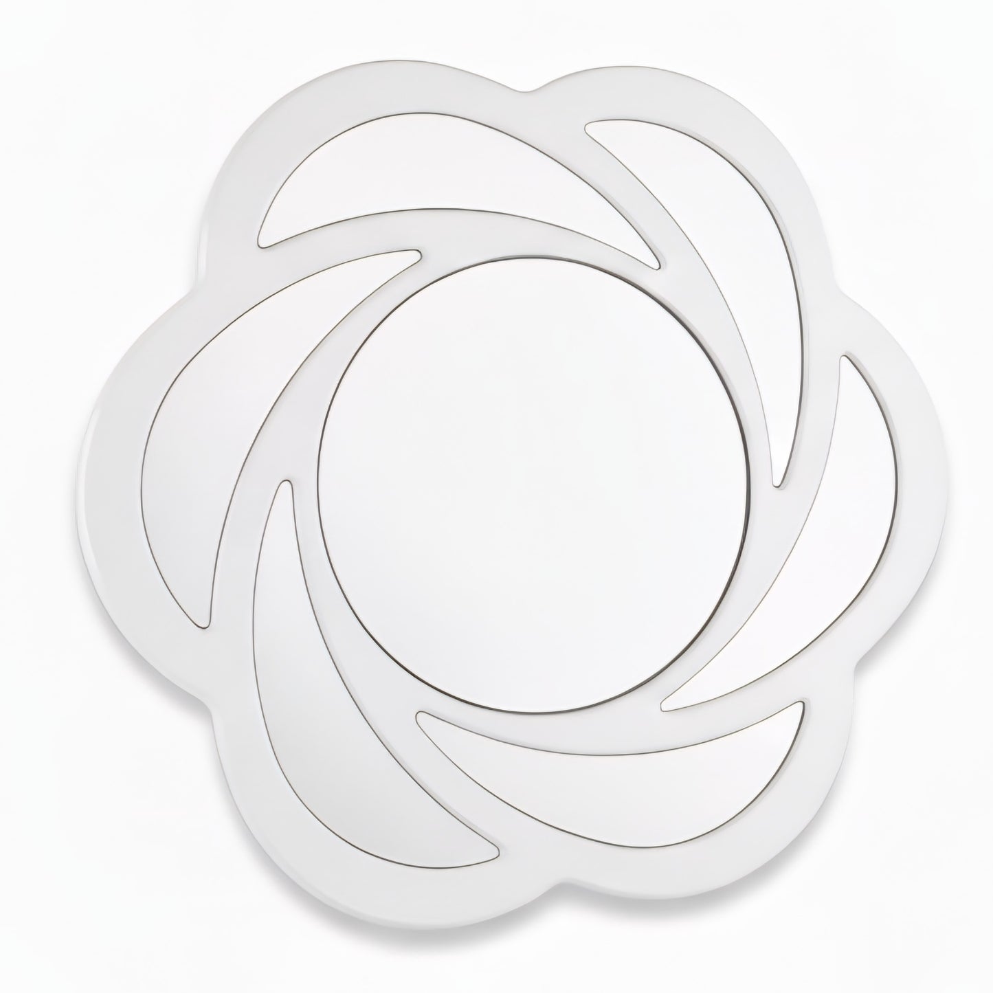 Miroir Fleur de Cristal 60 cm Cadre en bois blanc
