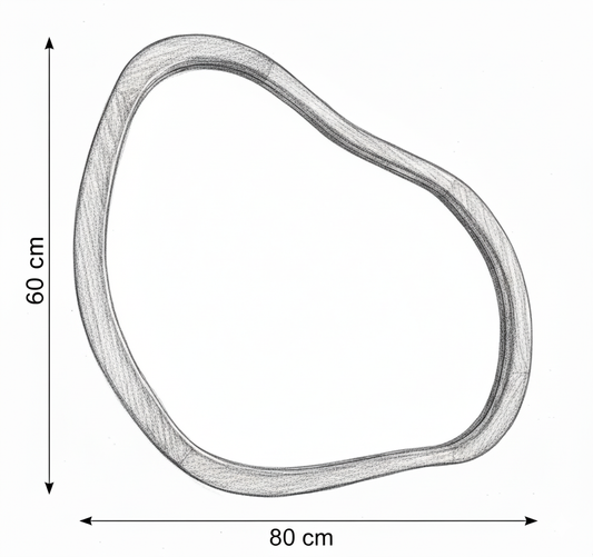 Miroir Élégance Naturelle 60 cm Bois Naturel