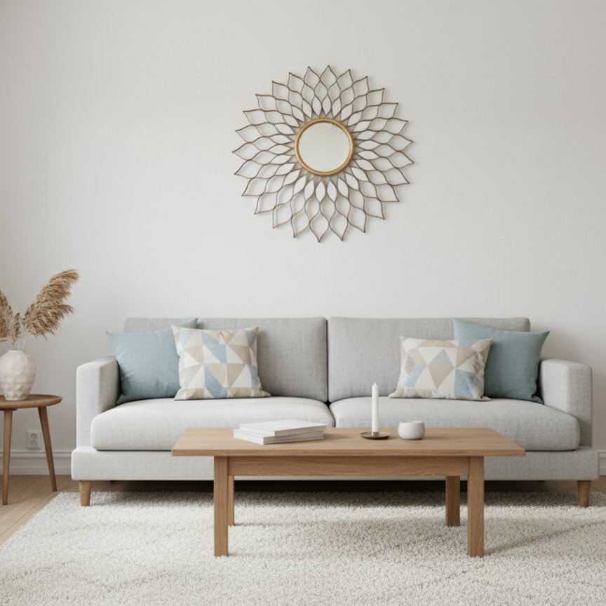 Miroir Soleil Éclatant Doré 60 cm – Déco Murale Art‑Déco & Bohème en métal doré