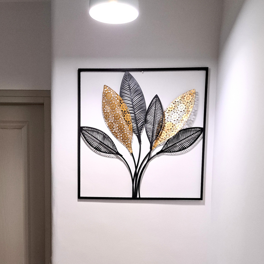 Feuilles en Métal Noir et Doré