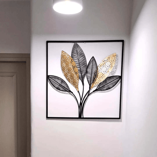Feuilles en Métal Noir et Doré - OrnaMura