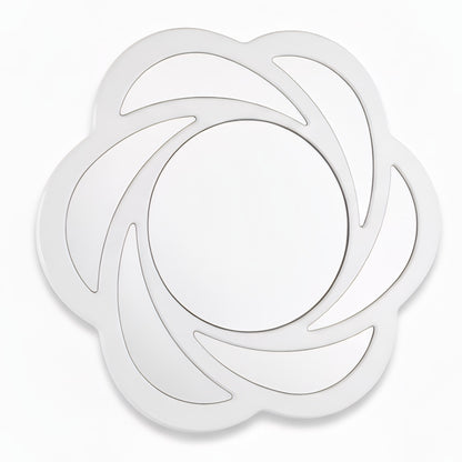 Miroir Fleur de Cristal 60 cm Cadre en bois blanc