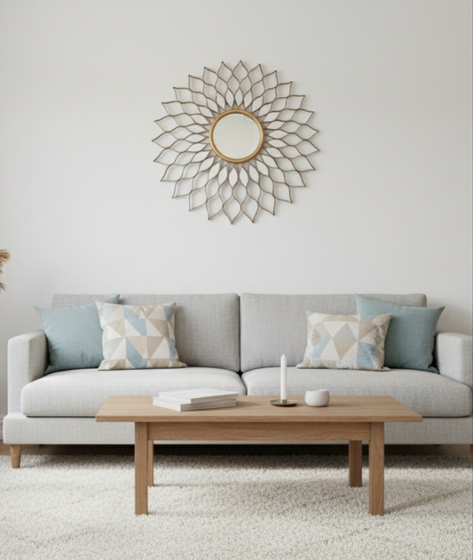 Miroir Soleil Éclatant Doré 60 cm – Déco Murale Art‑Déco & Bohème en métal doré
