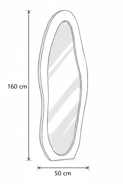 Miroir Reflet de Sérénité 160x50 cm bois et flanelle - plain-pied