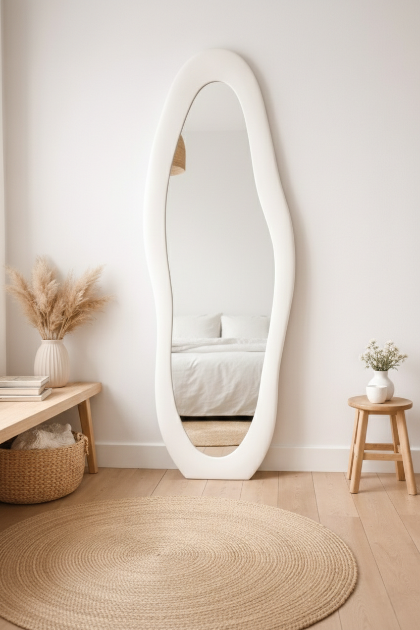 Miroir Reflet de Sérénité 160x50 cm bois et flanelle - plain-pied