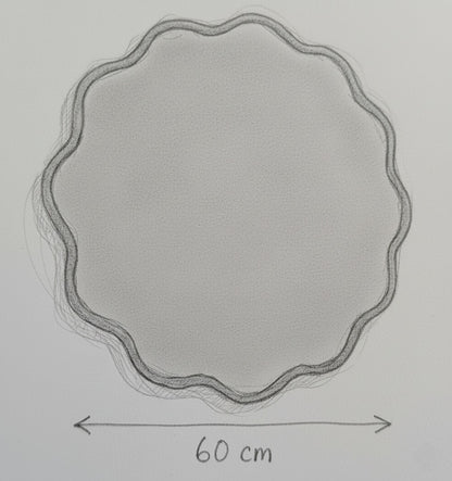 Miroir Vague d'or 60 cm en métal doré, forme ondulée élégante