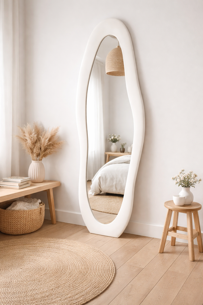 Miroir Reflet de Sérénité 160x50 cm bois et flanelle - plain-pied