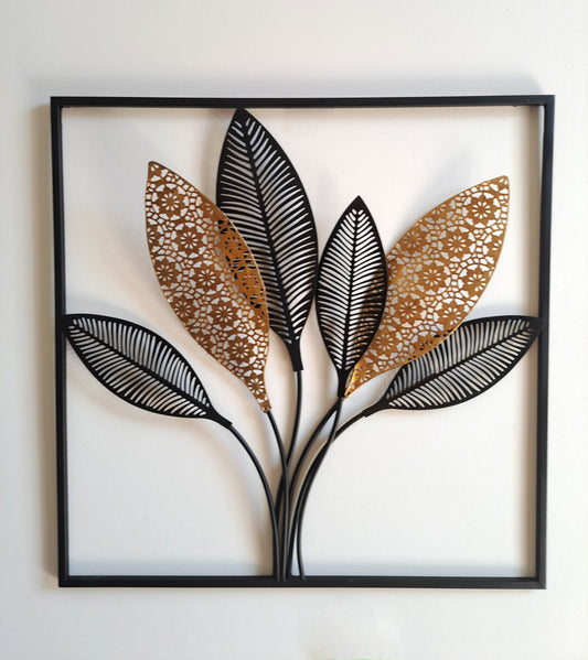 Feuilles en Métal Noir et Doré