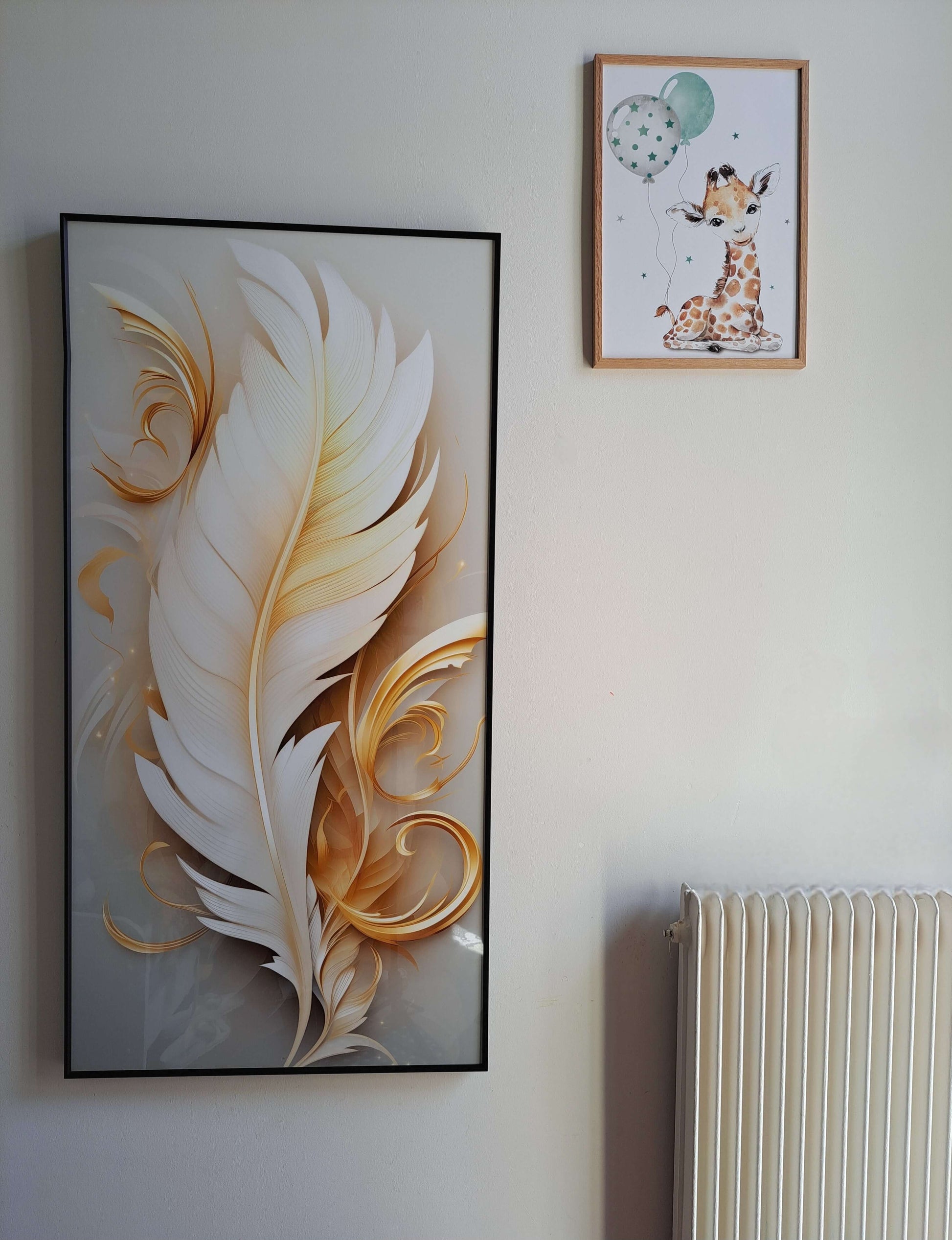 Tableau Légèreté Dorée – Décoration Murale Verre effet Cristal 60x120 cm - OrnaMura