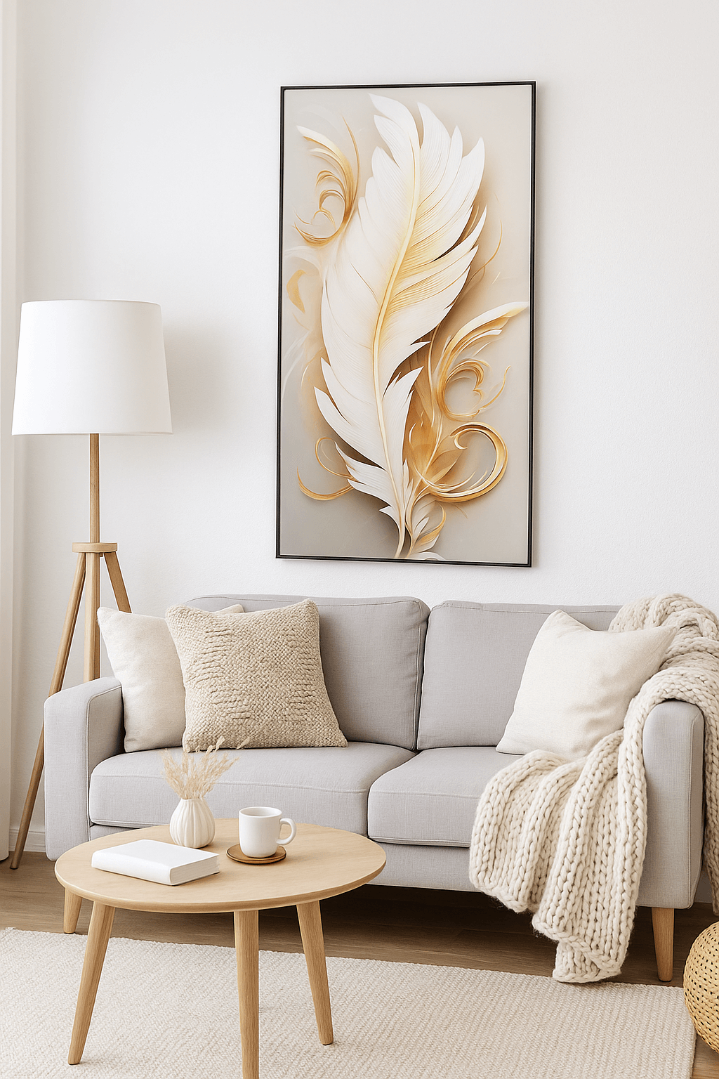 Tableau Légèreté Dorée – Décoration Murale Verre effet Cristal 60x120 cm - OrnaMura